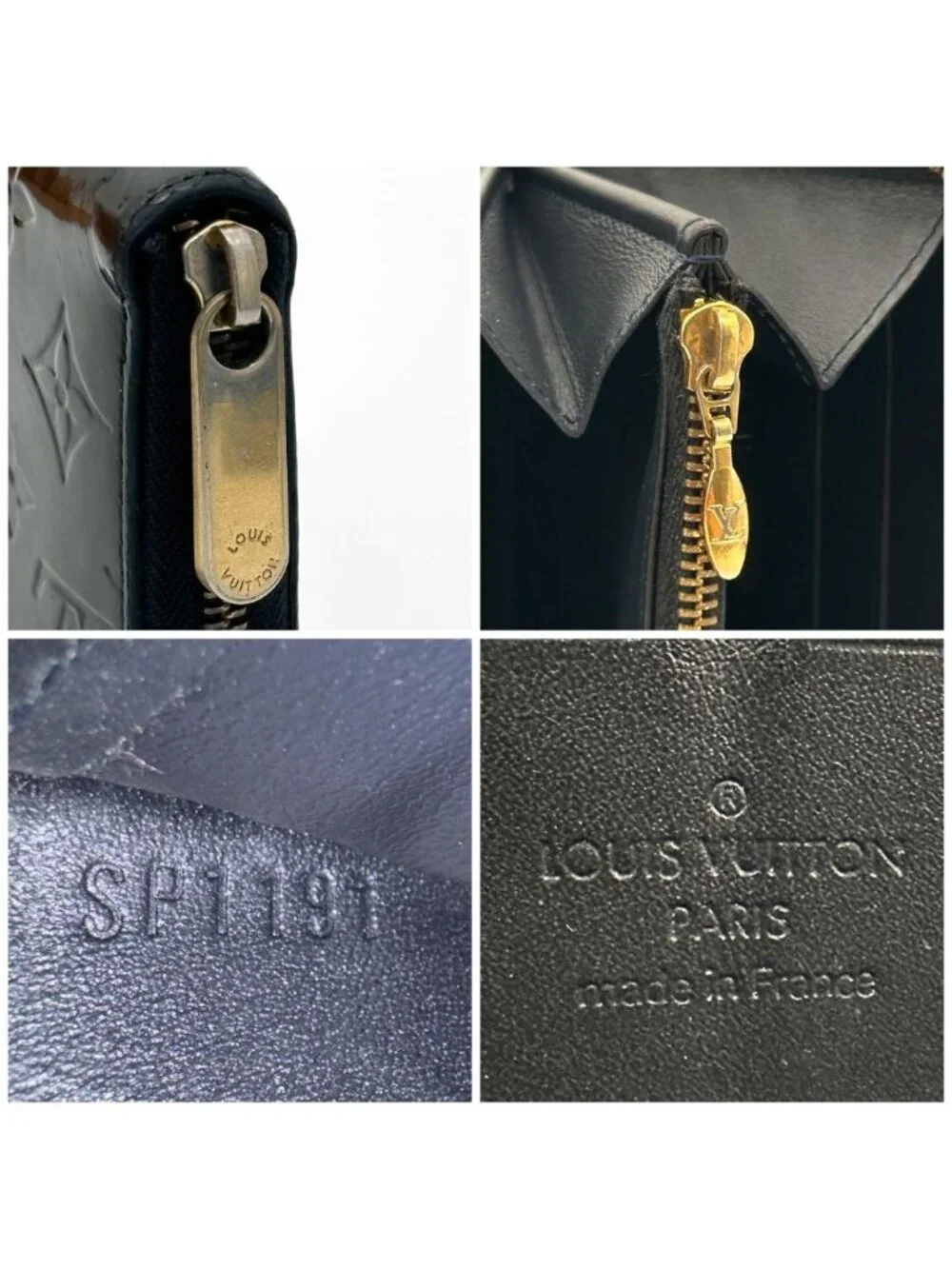 Louis Vuitton Zippy Wallet Black Vernis Round